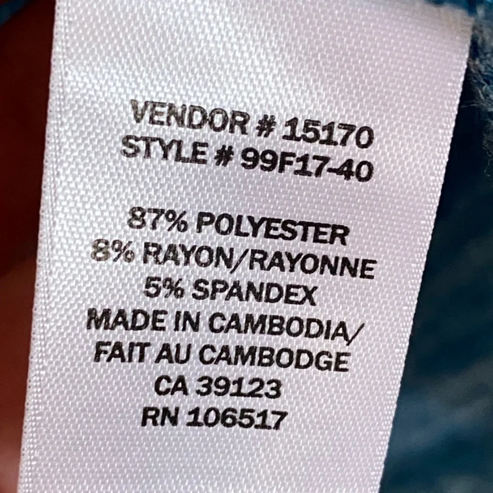 Northern Reflections Cardigan, Teal Blue, Size XL - Picture 5 of 6